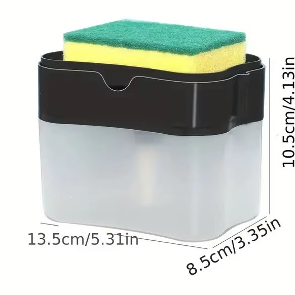 Dispensador de Lavaloza Manual con Soporte para Esponja 🧽🚰