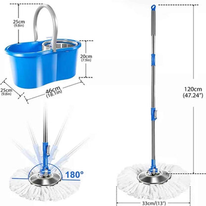 Mopa Trapeador Giratoria 360° Balde Canasto Y Dos Repuestos