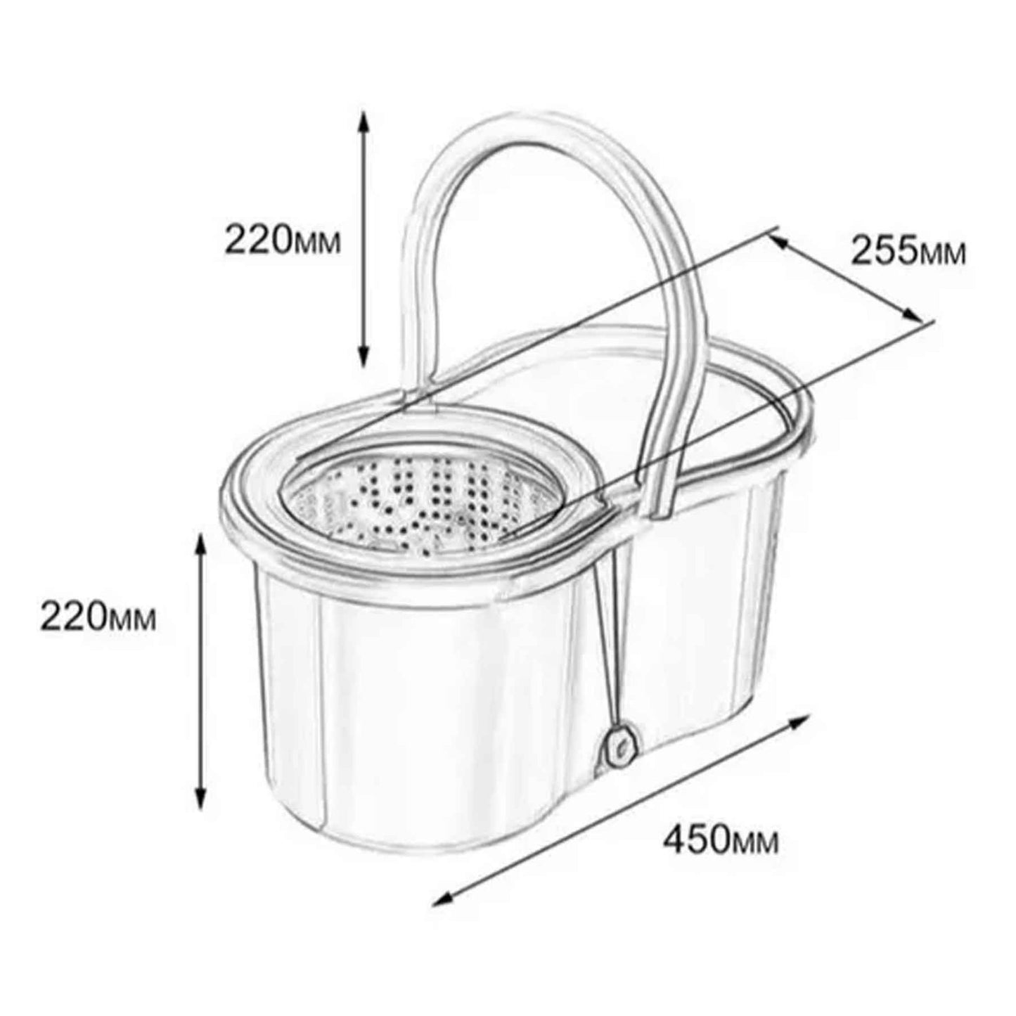 Mopa Trapeador Giratoria 360° Balde Canasto Y Dos Repuestos